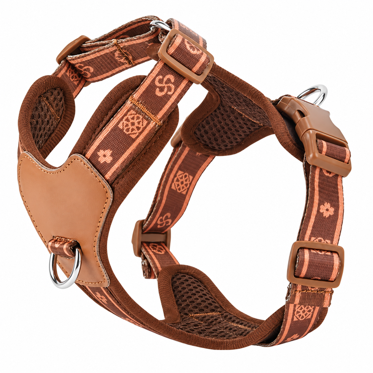 Luxe bruin hondentuigje met sierprint