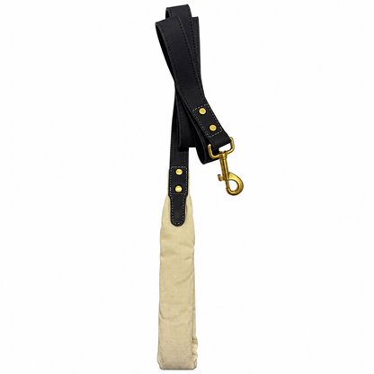 WAKYTU Edinburgh hondenhalsband en riemset – Zwart met goudkleurige details