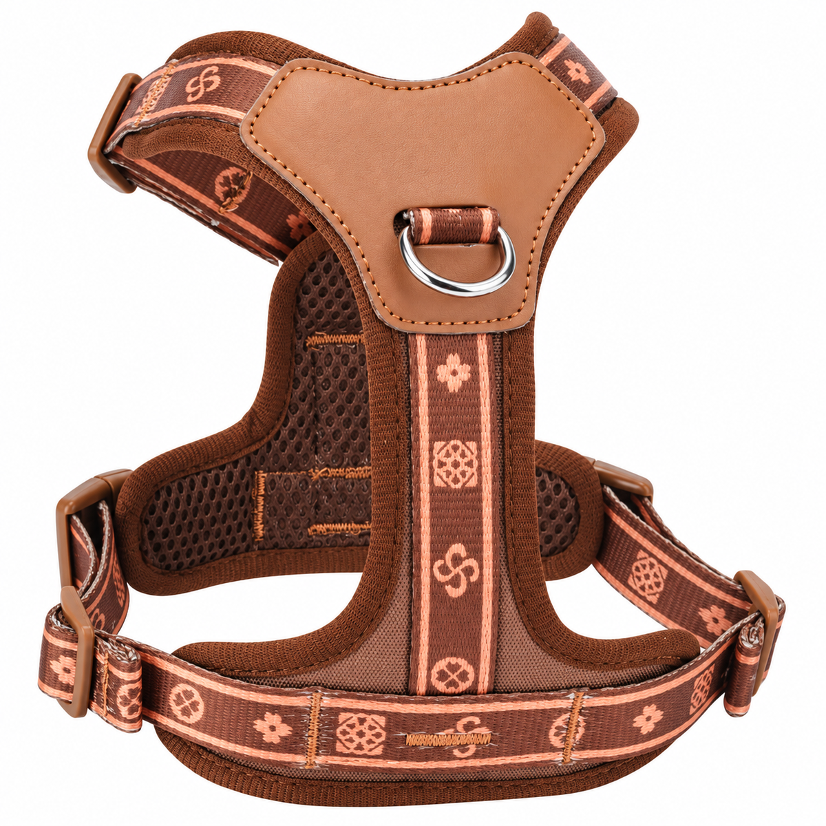 Luxe bruin hondentuigje met sierprint