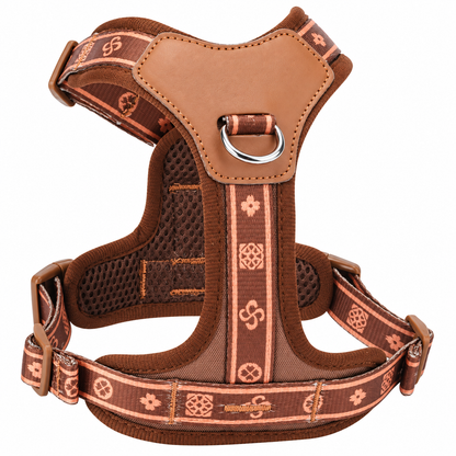 Luxe bruin hondentuigje met sierprint