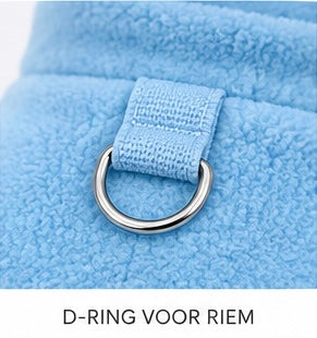 Fleece HondenTrui Blauw & Grijs – Met D-Ring