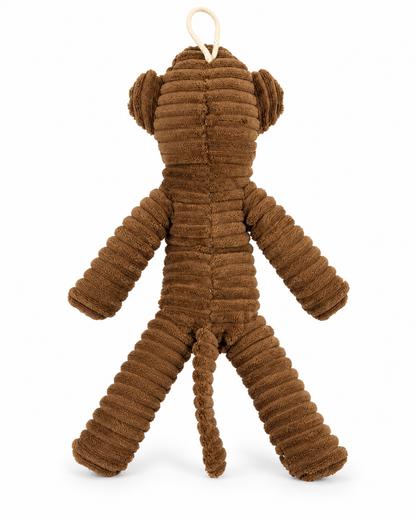 Pluche hondenspeeltje aap met piep – bruin
