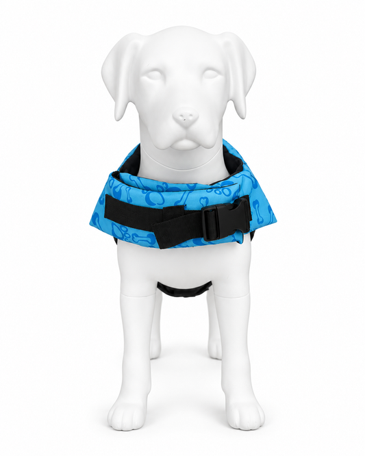 Hondenzwemvest met pootjesprint – blauw