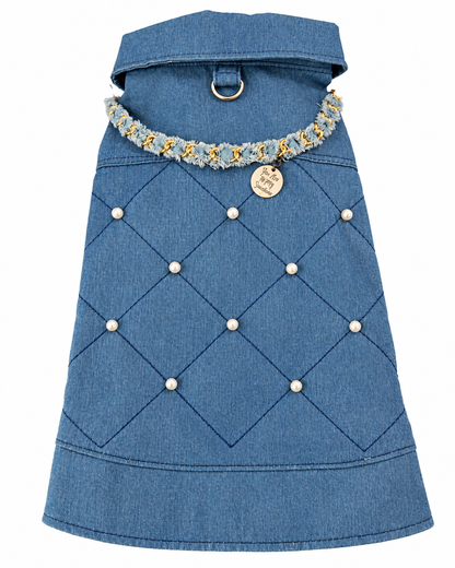 Hondenjasje met Denimlook & Pareldetails