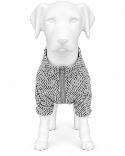 Hondenshirt Grijs met Zigzagpatroon