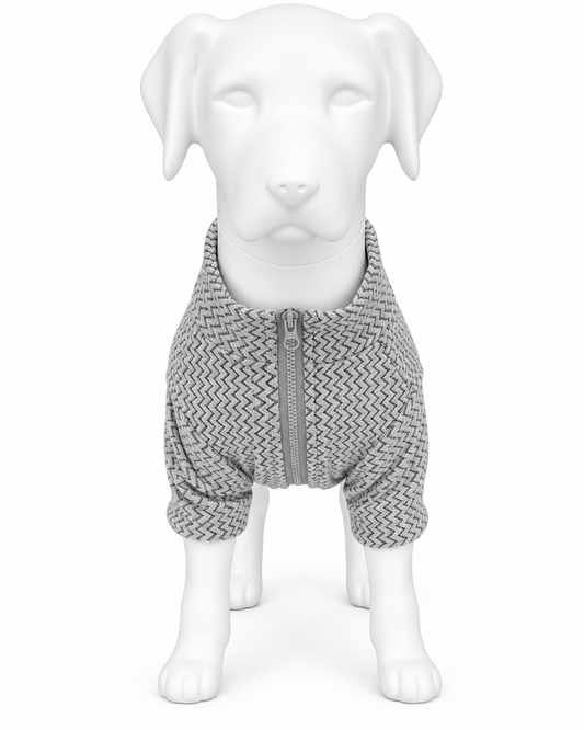 Hondenshirt Grijs met Zigzagpatroon