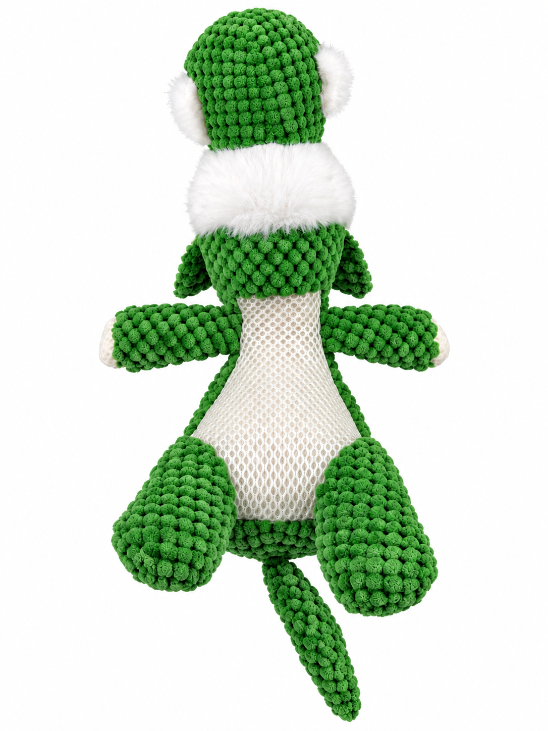Pluche hondenspeeltje wolf met pieper – groen