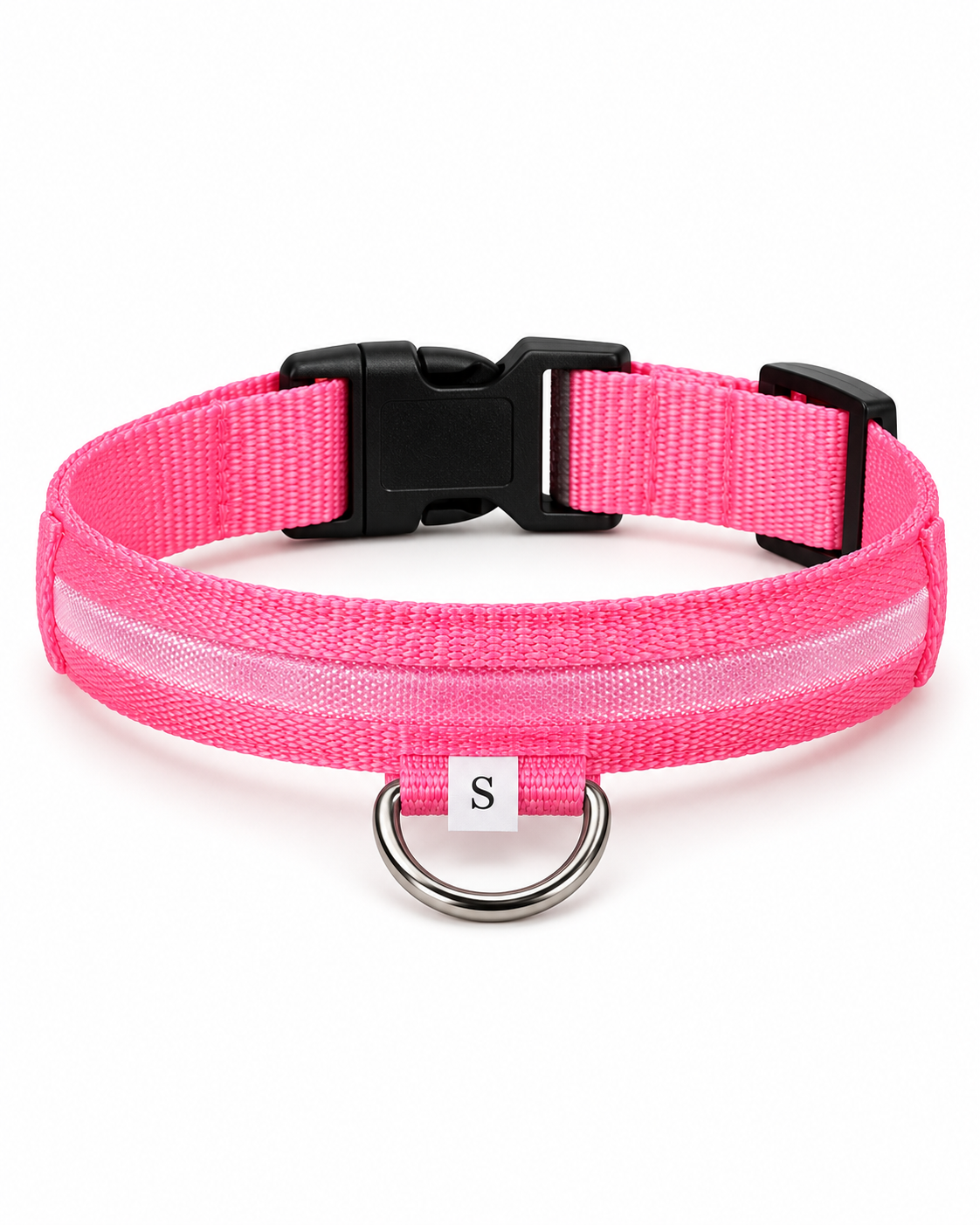 Hondenhalsband met verlichting – roze