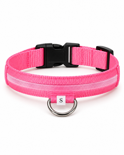 Hondenhalsband met verlichting – roze