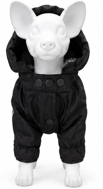Hondenoverall met capuchon – zwart’