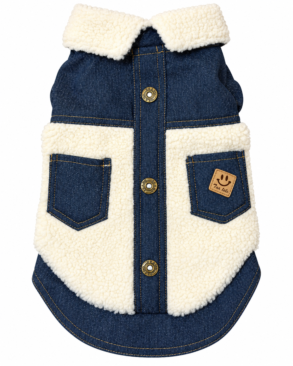Teddy Hondenjas Blauw & Crème – Cozy Teddy Jacket