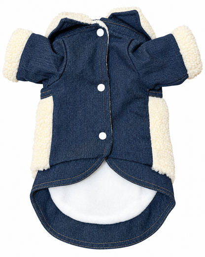 Teddy Hondenjas Blauw & Crème – Cozy Teddy Jacket