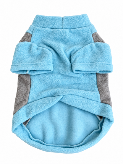 Fleece HondenTrui Blauw & Grijs – Met D-Ring