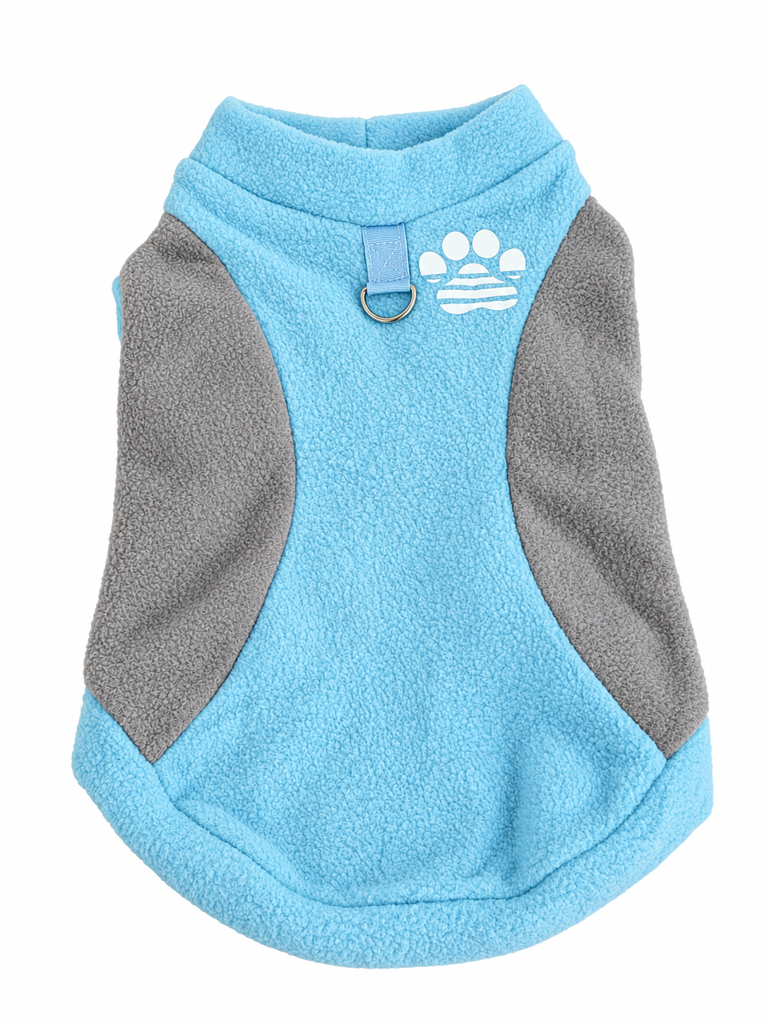 Fleece HondenTrui Blauw & Grijs – Met D-Ring
