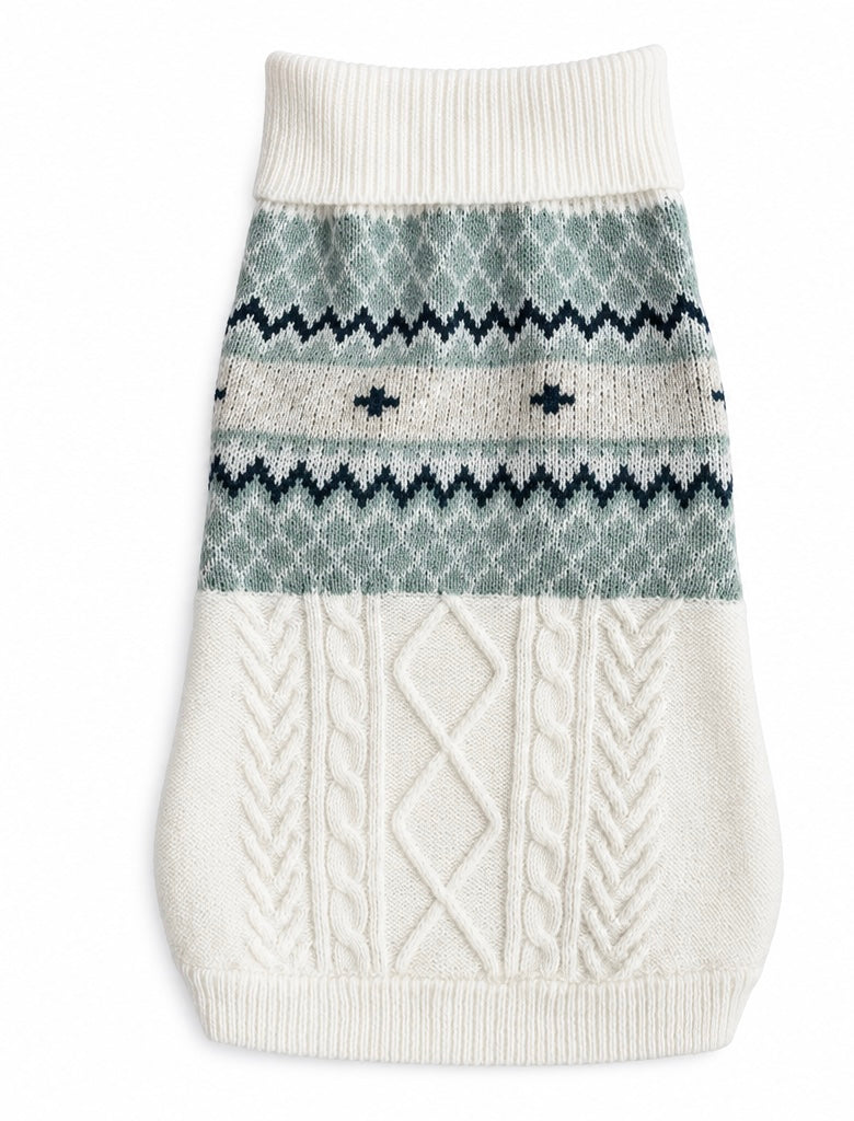 Gebreide Hondentrui Wit – Nordic Winter