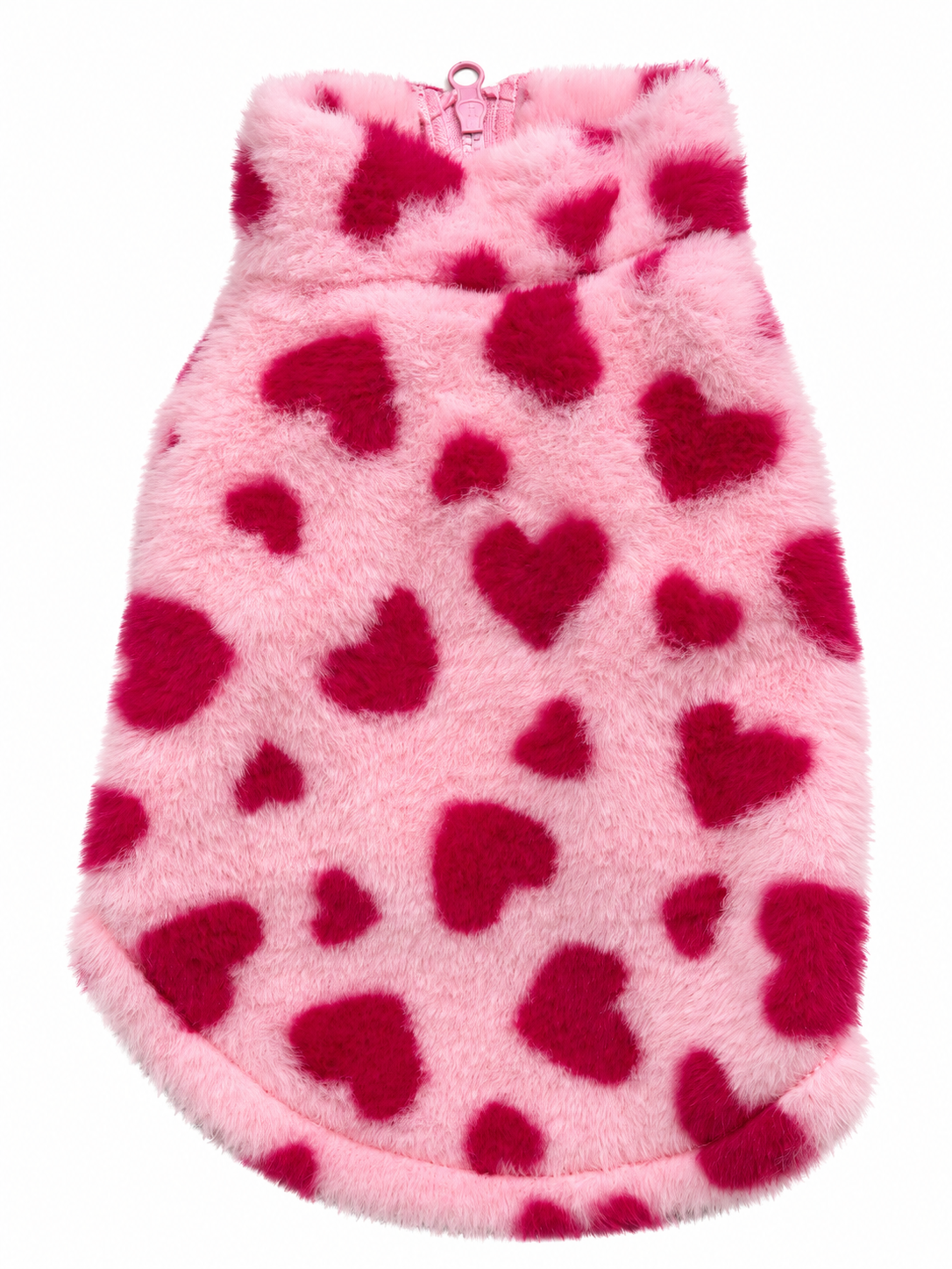 Fluffy Hondenjas Roze – Love Hearts