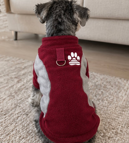 Fleece Hondentrui Bordeauxrood & Grijs
