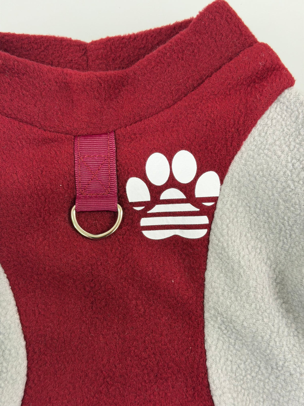 Fleece Hondentrui Bordeauxrood & Grijs