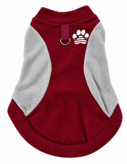 Fleece Hondentrui Bordeauxrood & Grijs