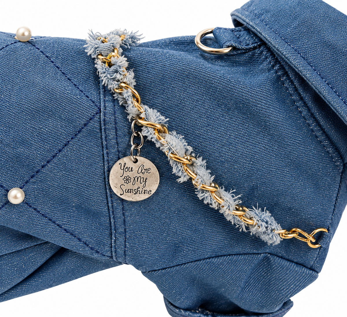 Hondenjasje met Denimlook & Pareldetails