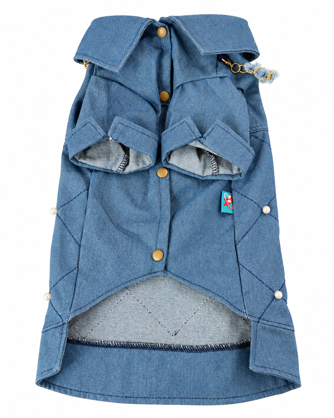Hondenjasje met Denimlook & Pareldetails