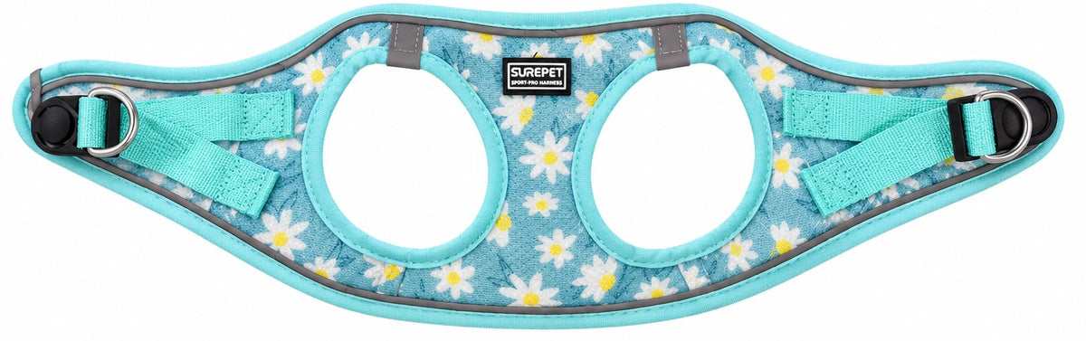 Hondentuigje – Turquoise met Bloemenprint