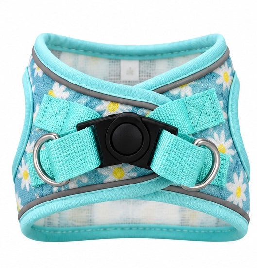 Hondentuigje – Turquoise met Bloemenprint
