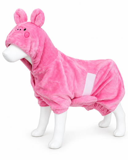 Hondenbadjas varken – roze